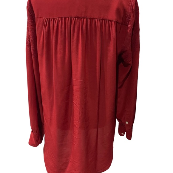 Madewell ballad silk embroidered tunic read medium B5863 - Picture 4 of 12